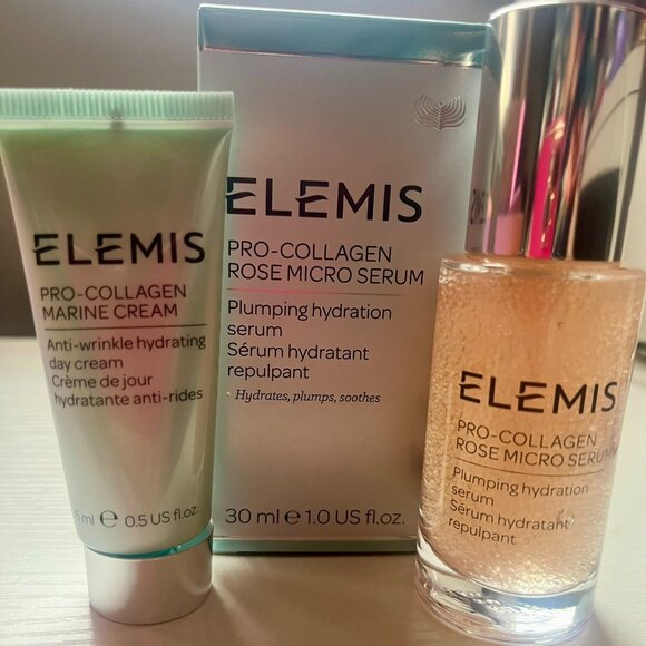 NEW Elemis Pro-Collagen Rose Serum + Pro-Collagen Marine Cream *Bundle * - Picture 1 of 7